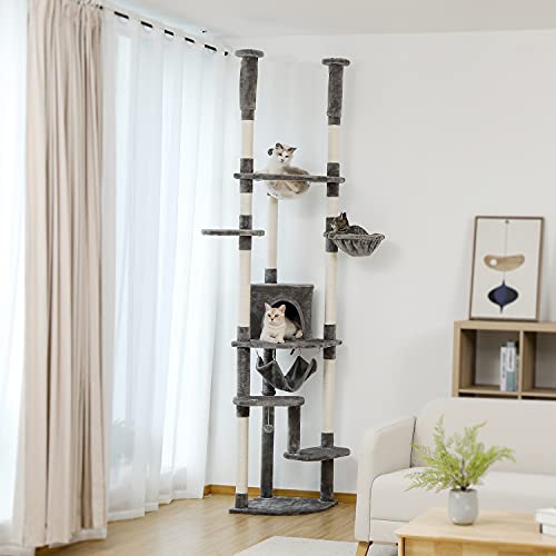 Floor to Ceiling Cat Tree (XXL(93''-101'') / Grey)