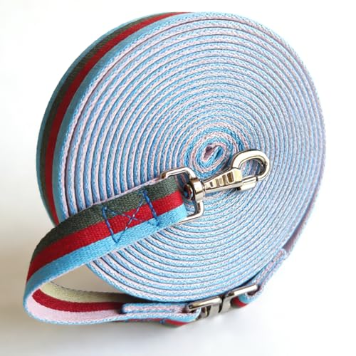 Premium Horse Training Lunge Line with Alloy Trigger Buckle and Rotating Bolt (26foot / Blue/ Red /Dark Green)