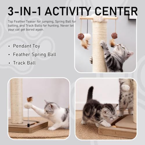 Cat Scratching Post for Indoor Adult Cats and Kittens (33inhces)