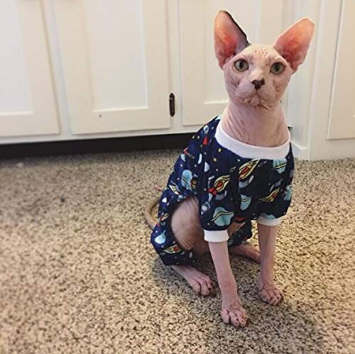 Small Dogs Outfit Soft Puppy Onesies Pjs Dog Pajamas Pet Coat Cat Apparel Comfy Doggie Jumpsuit Bodysuit for All Seasons (Rocket / X-Small)
