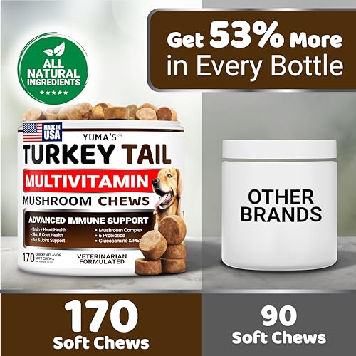 Turkey Tail Mushroom for Dogs (Multivitamin Mushroom Complex / 170 Chews)