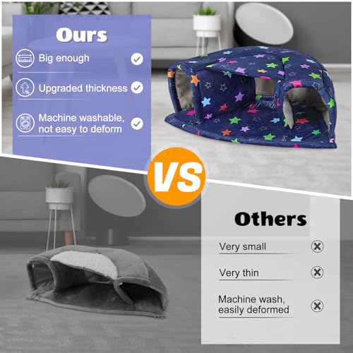 Washable Guinea Pig Hideout Large Cozy Bed for Small Pets (Blue)
