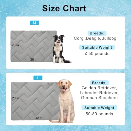 Cooling Mat for Large Dogs (Grey_zigzag / 48.0"L x 28.0"W x 1.0"Th(L))