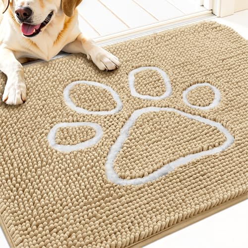 Dog Door Mat for Muddy Paws 34x21 (Beige / 34" X 21")