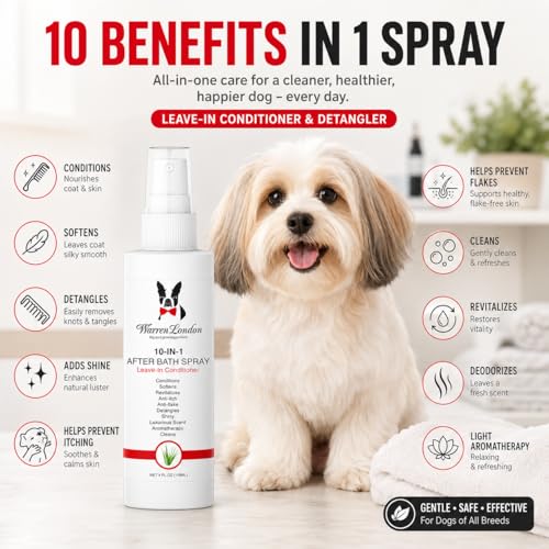 10-in-1 After Bath Dog Spray | Dog Leave in Conditioner and Detangler | Pet Grooming Spray with Aloe Vera, Silk Amino Acids and Green Tea Extract | Made in USA | 1gal