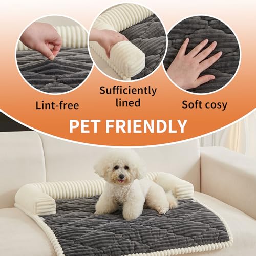 Dog Couch Bed for Medium Dogs (Grey / Medium(33.46"L X 30.7"W X 5.5"Th))