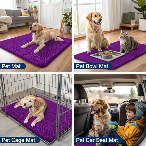 Dog Door Mat for Muddy Paws 30x20 (Purple / 30"X20")