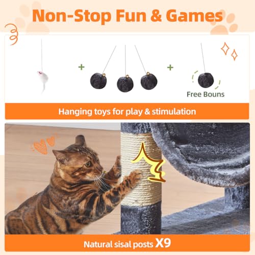 Large Cat Tree (73 inches / Smoky Gray)