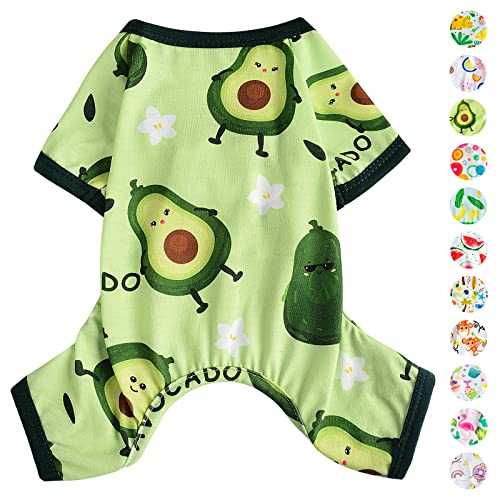 Dog Pajamas Pjs Summer Fall Dog Clothes for Small Dogs Girl (Avocado Green / Small（3-5 lb))