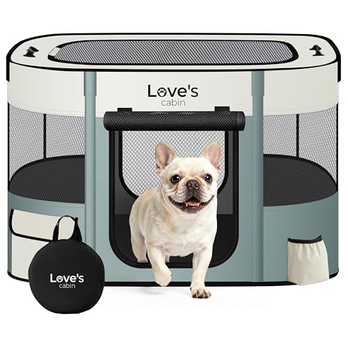 Pet Puppy Dog Playpen (Gray green / Medium)