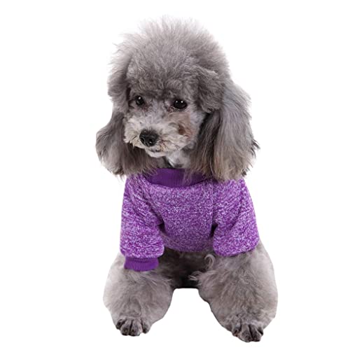 Dog Sweaters for Small Dogs (Purple / Large)