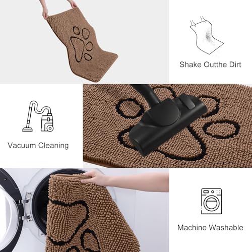 Dog Door Mat for Muddy Paws (47"X32" / Coffee and Black)