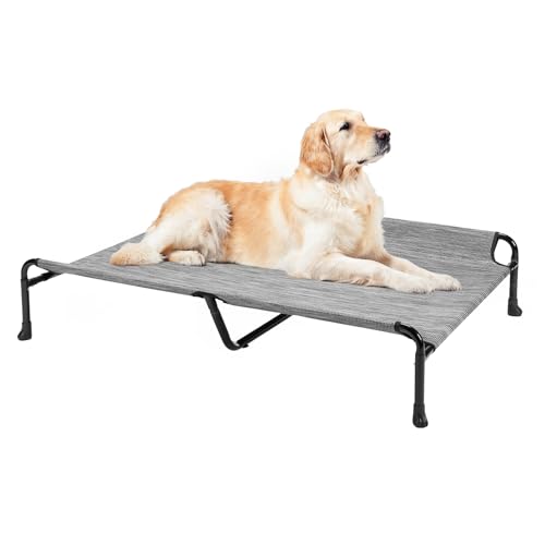Elevated Dog Bed (Black Silver / 53.0"L x 33.0"W x 10.6"Th)