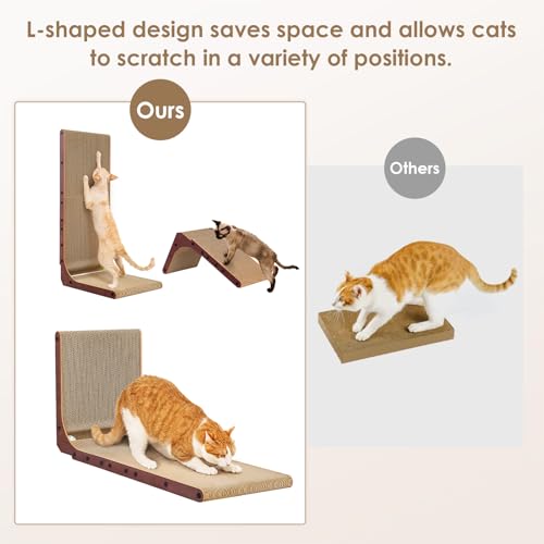 Cardboard Cat Scratcher for Indoor Cats (Dark Brown / 16.6x11.2x26.8)