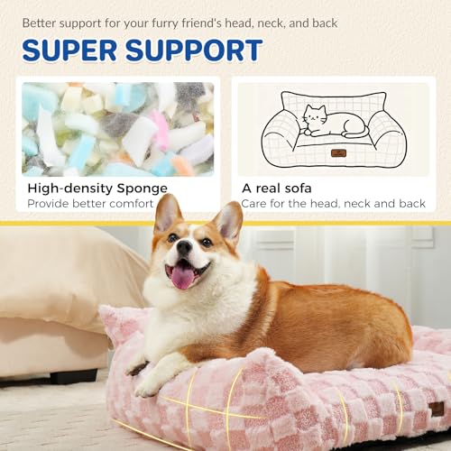Cat Bed Cat Couch for Puppy and Kitten (Pink / 32x24x10")