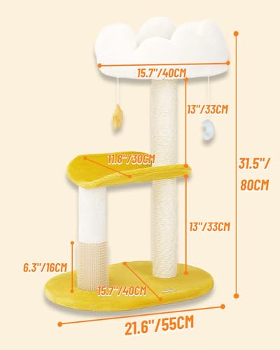 Cloud Cat Tree (31.5" with Scratching Posts)