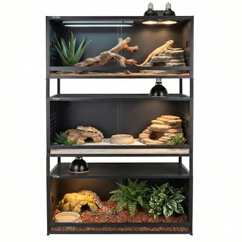 PVC Reptile Enclosure 3 Tier 40"x16"x16" with Spacers (Three 40x16x16''-44 Gallon with Kit)
