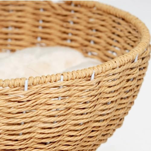 Cat Tree Tower with Rattan Wicker Basket (1 basket)