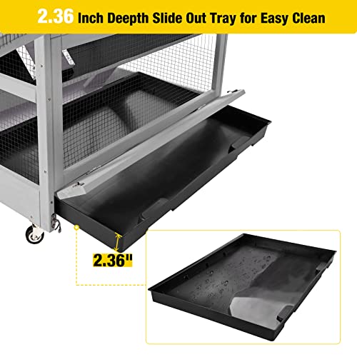 Chinchilla Cage Large Rolling Small Animal Cage for Adult Rats (36"L x 25"W x 63.2"H)