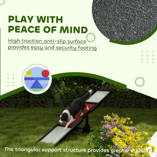 Wooden Dog Agility Seesaw for Exercise 71" L x 12" W x 12" H Black (70.75" x 11.75" x 11.75" / Black)
