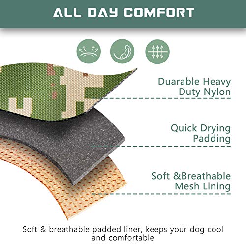 Tactical Dog Harness for Large Dogs No Pull (Forest Camo / L(Neck:19-25", Chest:21-35"))