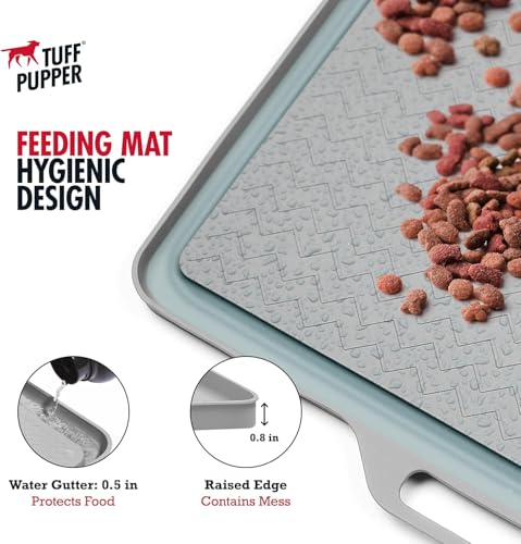 18x12 Small Dog Feeding Mat for Food and Water (Gray / Small - 18" x 12")