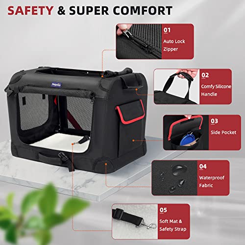 Large Cat Carrier for 2 Cats (Black / 24.0"L x 17.0"W x 17.0"H)