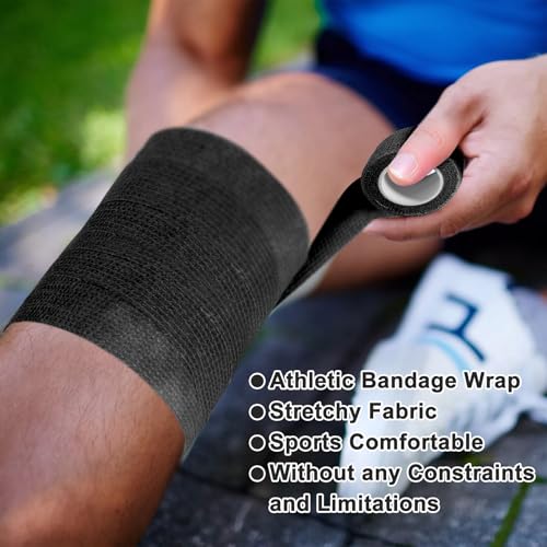 24 Pack Self Adhesive Bandage Wrap (Black / 2 Inch)