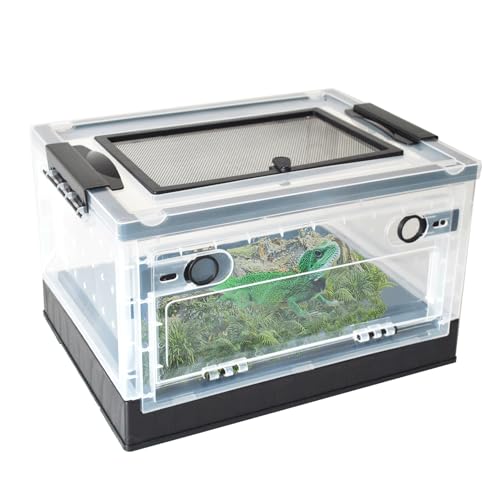 Plastic Reptile Feeding Box with Wheels (【Black】)