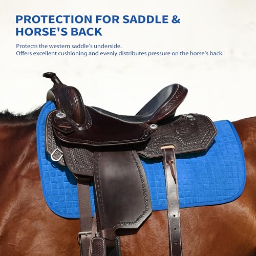 All Purpose Square Quilted Western Saddle Pad (Cobalt Blue)