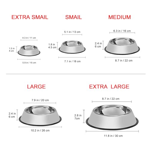 2 Pack Stainless Steel Dog Bowls (Stainless steel (2Pack) / 1 Cup/5.9" Dia x 1.5" H (2Pack))