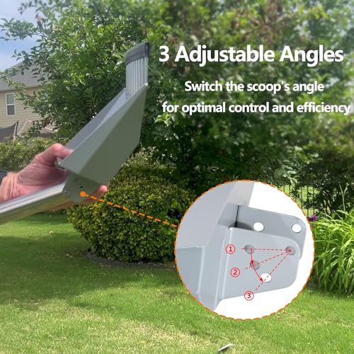 Heavy Duty Pooper Scooper 66in Tempered Spring Steel Scoop Long Stainless Steel Handle Dog Pooper Scooper for Large Dogs Outdoor Pet Waste Removal Shovel