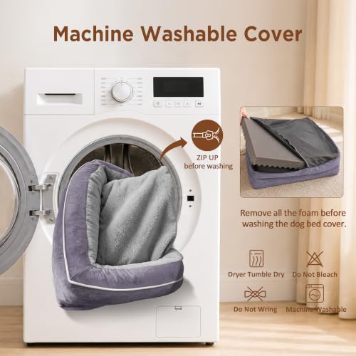 Waterproof Orthopedic Dog Beds for Extra Large Dog (45.0"L x 35.0"W x 8.5"Th / Purple)