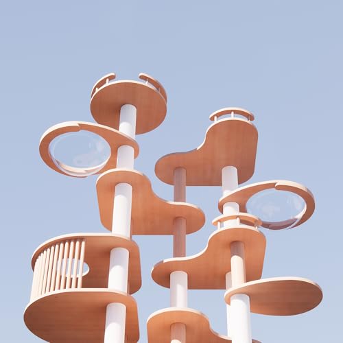Cat Tree 84.6" Solid Wood Multi (L35.4"xW23.6"xH84.6"（with Cat Scratching Mat Pad）)
