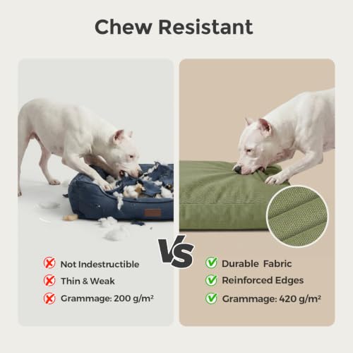 47 Inch Indestructible Dog Bed for Aggressive Chewers (Green / XX-Large)