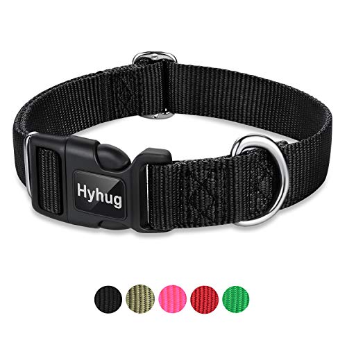 Black Dog Collar for Medium Dogs (Medium / Black)