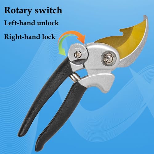 Ultra Sharp Germany Titanium Steel Pruning Shears (Black/Gold)