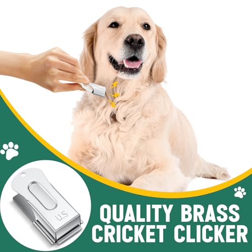2 Pcs Dog Training Clicker Brass Cricket for Dogs Cats (Silver)