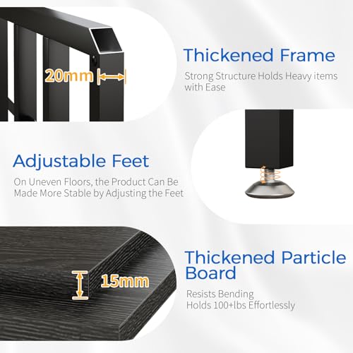 20-29-37 Gallon Fish Tank Stand with Power Outlet,Adjustable Shelf (Black / 20-29-37 Gallon)