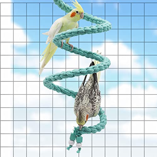 Bird Spiral Rope Perch (118 inches / Blue)