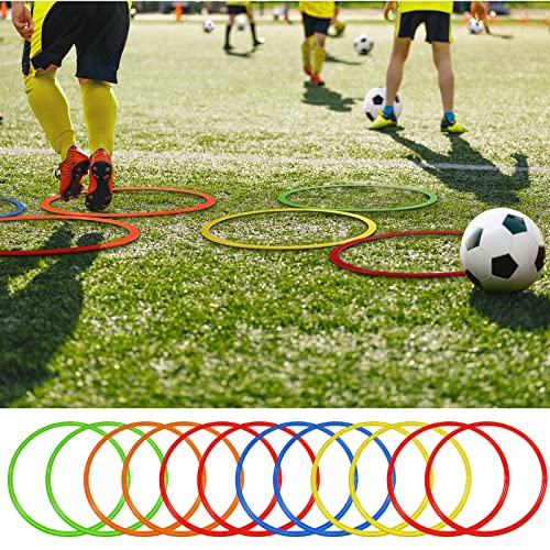 12 Pcs 15.8 Inch Exercise Hoop Obstacle Course Ring Set Large Hoop (15.8 Inch)
