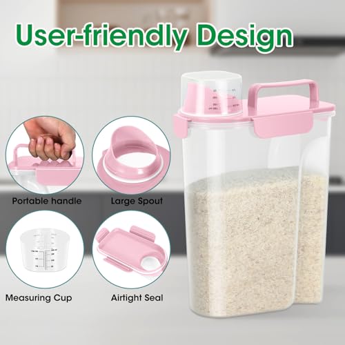 Airtight Rice Container 10 Lbs (6Qt-Pink)