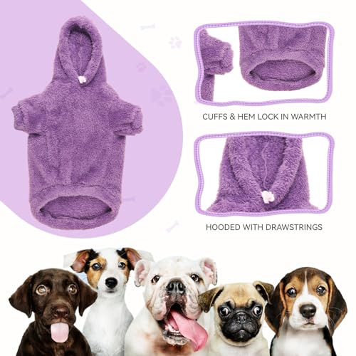 Fuzzy Dog Hoodie Dog Sweaters for Large Dogs Soft Double (XX-Large / Purple)