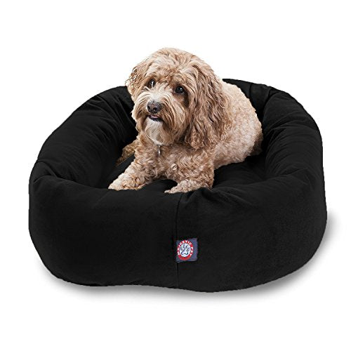 Suede Calming Dog Bed (Black)