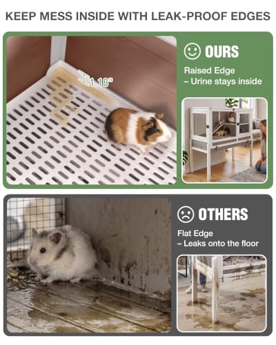 Guinea Pig Cage with Wooden Stand (Brown)