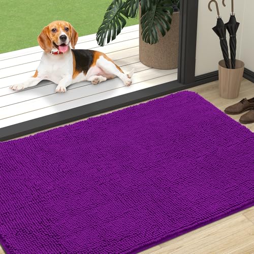 Dog Door Mat for Muddy Paws 47x32 (Purple / 47" X 32")