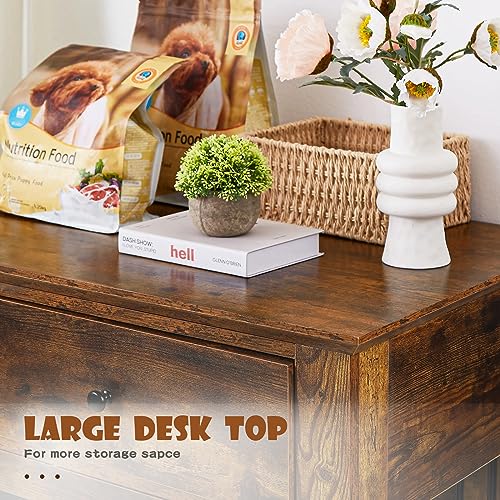44 Inch Large Dog Crate Furniture (Brown / 44.5"L x 23.6"W x 34.5"H)