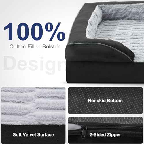 Orthopedic Small Dog Bed (28.0''l x 23.0''w x 6.5''th / Black)