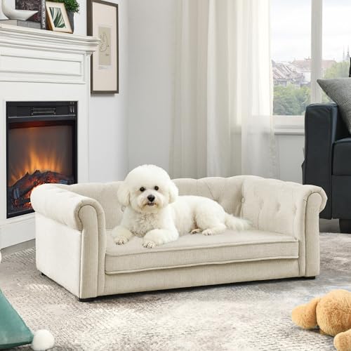 Dog Sofa Couch for Medium Dogs (39 inch / Beige)