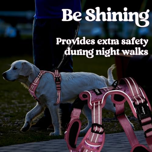 Dog Harness for Large (Floral Pink / X-large)